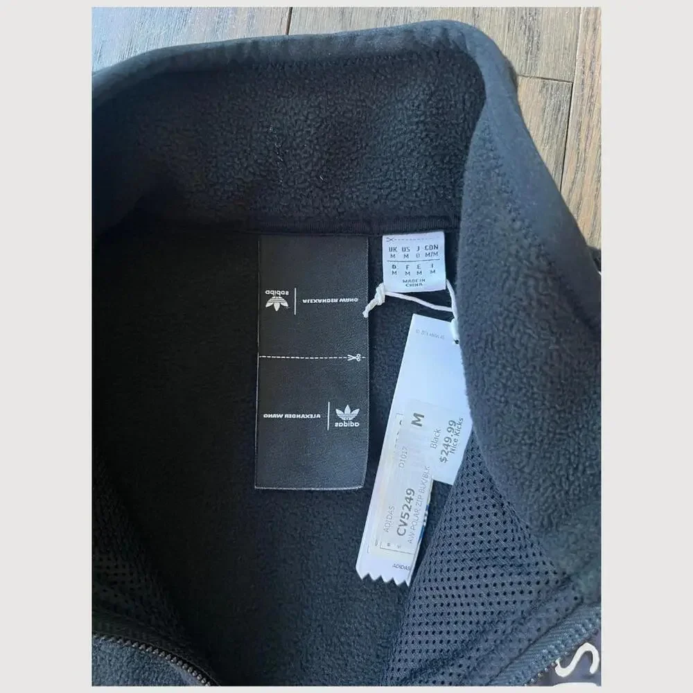 Adidas x Alexander Wang Polar Fleece Half Zip Jacket Black NWT M - Picture 6 of 6
